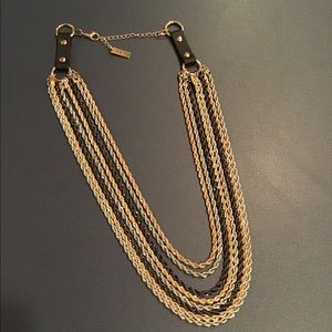 Steve Madden Gold and Black Multi-Strand Necklace